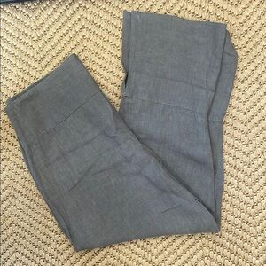 Sarah Pacini - Linen High Rise Casual Capri Pants - Grey - 3